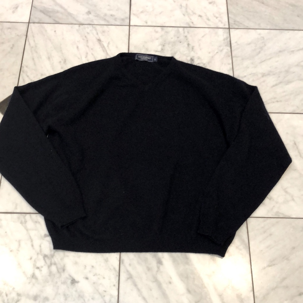 Men’s Lochmere Navy Blue Cashmere Sweater - Sz L